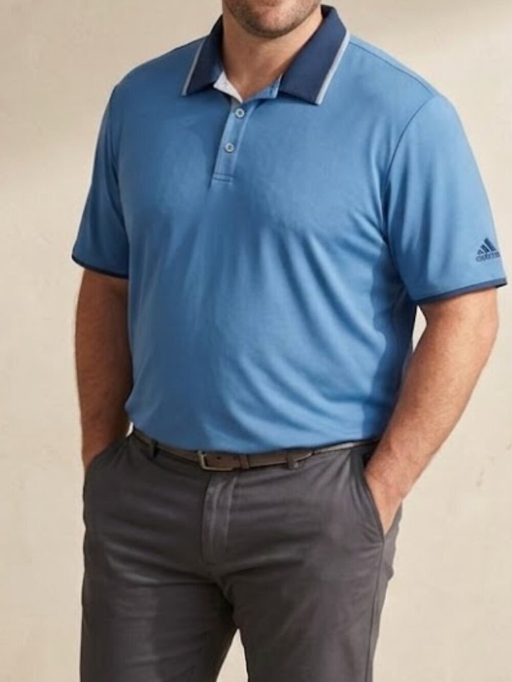 Adidas Climacool Polo XL Blue Performance Golf Shirt Short Sleeve Mens